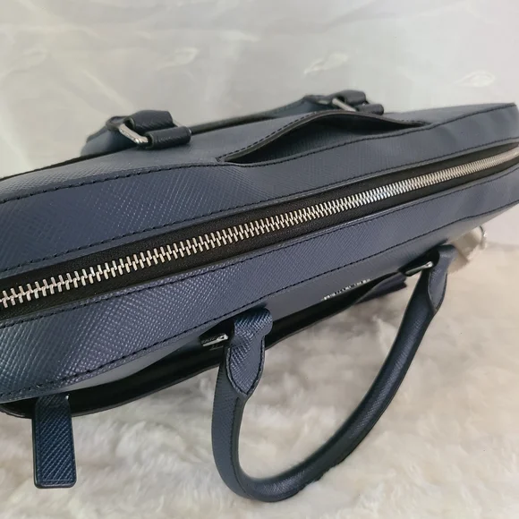 UNISEX Michael Kors Men’s Cooper Briefcase/Laptop Bag in Navy Saffiano Leather - Picture 8 of 11